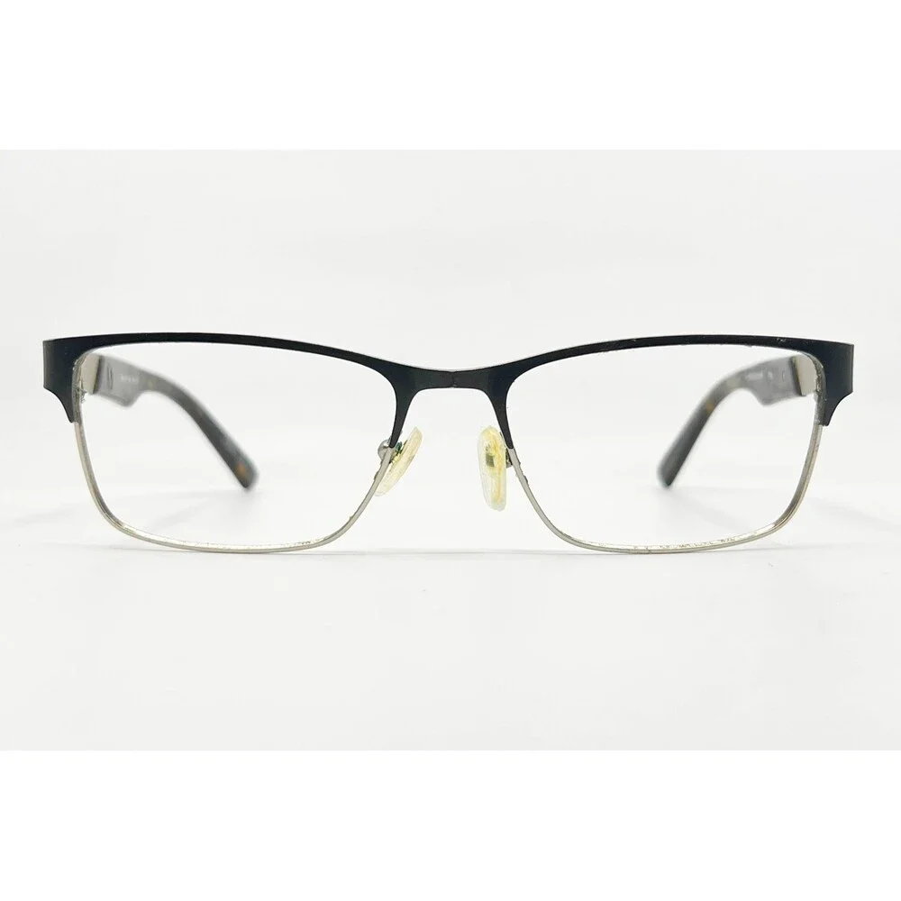 Alexander Julian Eyeglasses Mens Black Foil Tortoise Shell Rectangular 55-17-140